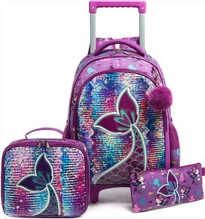 Shinny Rolling Backpack สำหรับ Gilrs